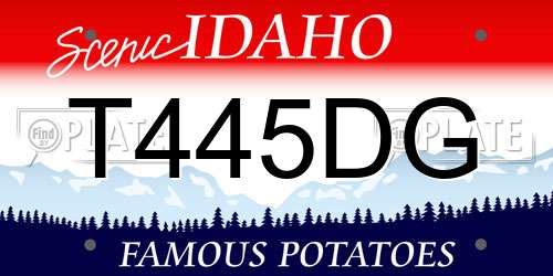 T445DG Idaho License Plate