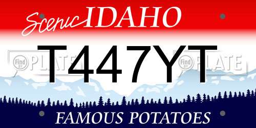 T447YT Idaho License Plate