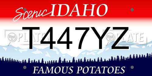 T447YZ Idaho License Plate