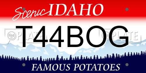 T44BOG Idaho License Plate