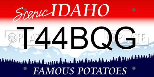 T44BQG Idaho License Plate