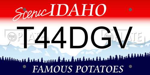 T44DGV Idaho License Plate