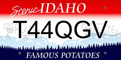 T44QGV Idaho License Plate