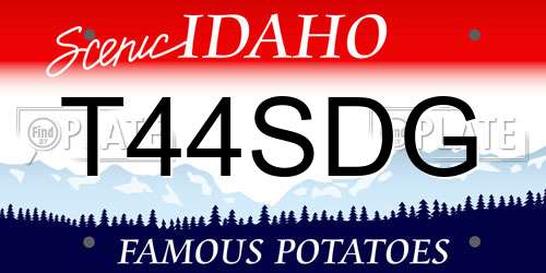 T44SDG Idaho License Plate