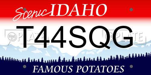 T44SQG Idaho License Plate