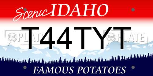 T44TYT Idaho License Plate