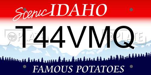 T44VMQ Idaho License Plate