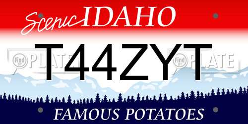 T44ZYT Idaho License Plate