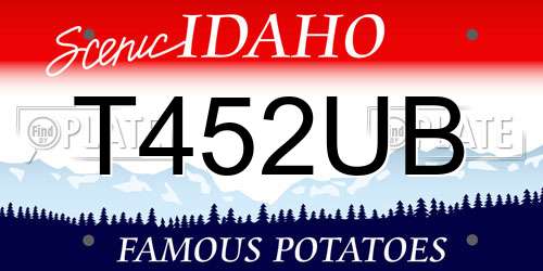 T452UB Idaho License Plate