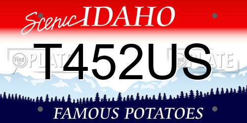 T452US Idaho License Plate