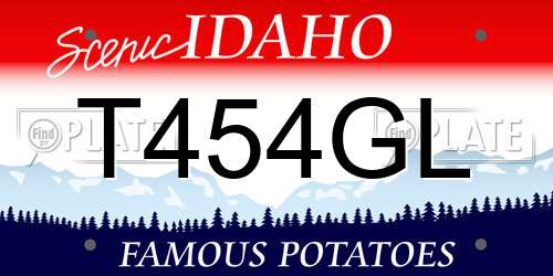 T454GL Idaho License Plate