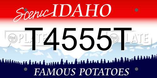 T4555T Idaho License Plate