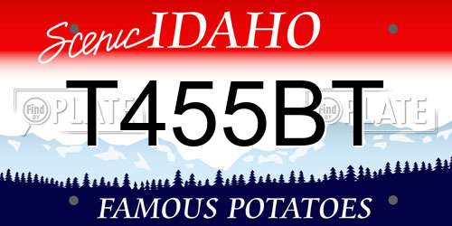 T455BT Idaho License Plate