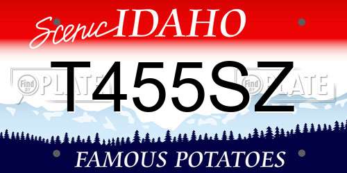 T455SZ Idaho License Plate