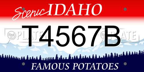T4567B Idaho License Plate