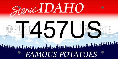 T457US Idaho License Plate