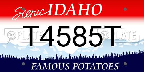 T4585T Idaho License Plate