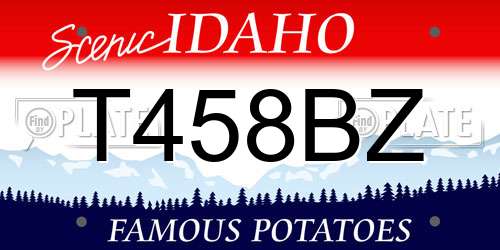 T458BZ Idaho License Plate