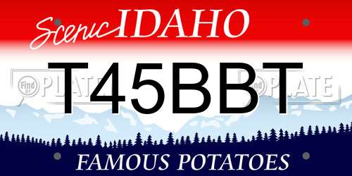 T45BBT Idaho License Plate