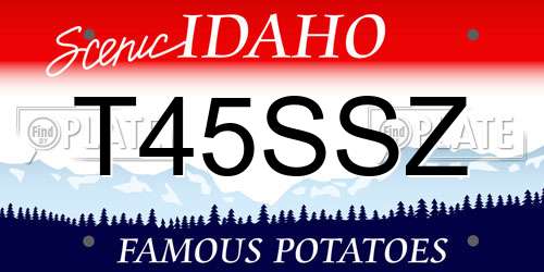 T45SSZ Idaho License Plate