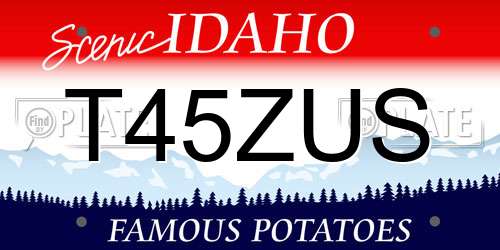 T45ZUS Idaho License Plate
