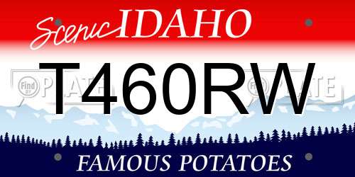 T460RW Idaho License Plate
