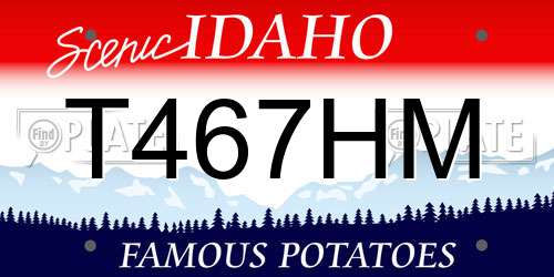 T467HM Idaho License Plate