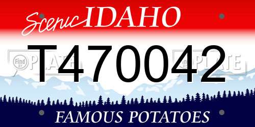T470042 Idaho License Plate