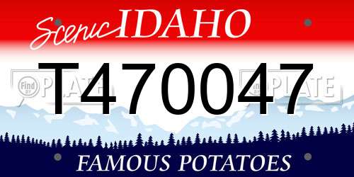T470047 Idaho License Plate