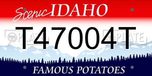 T47004T Idaho License Plate