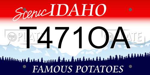 T471OA Idaho License Plate