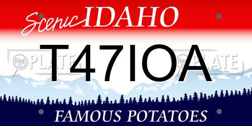 T47IOA Idaho License Plate