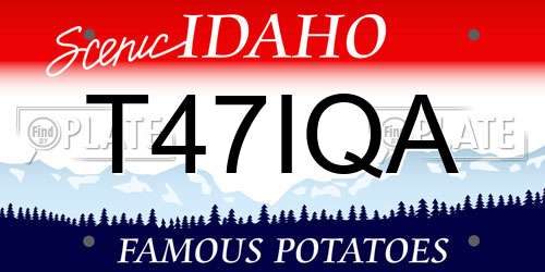T47IQA Idaho License Plate