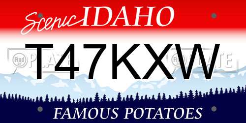 T47KXW Idaho License Plate