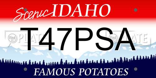 T47PSA Idaho License Plate