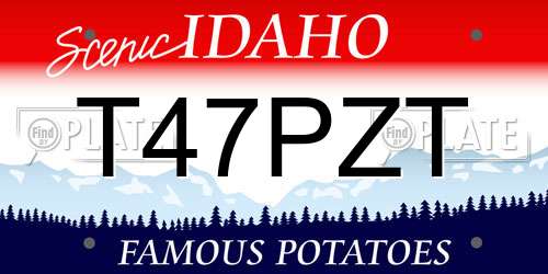T47PZT Idaho License Plate