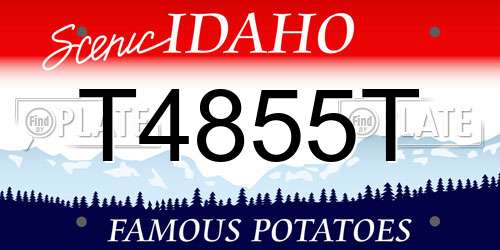 T4855T Idaho License Plate