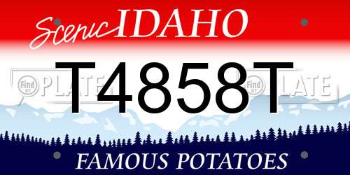 T4858T Idaho License Plate