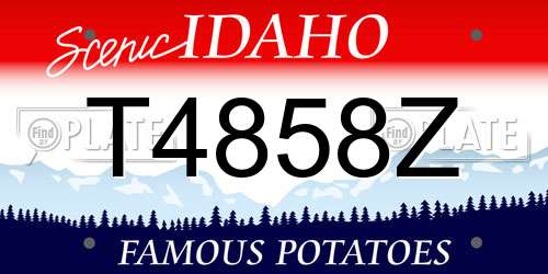 T4858Z Idaho License Plate