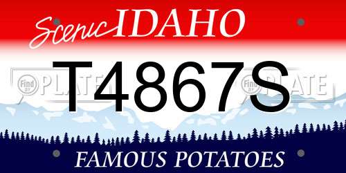 T4867S Idaho License Plate