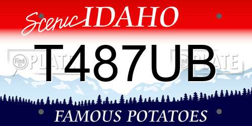T487UB Idaho License Plate