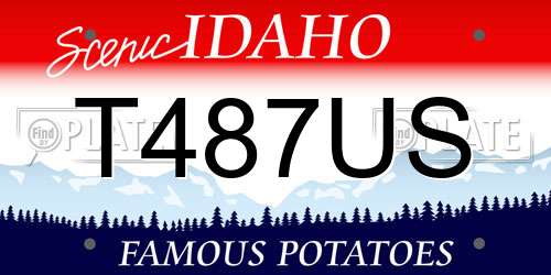 T487US Idaho License Plate
