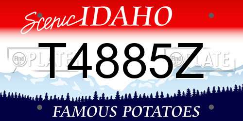 T4885Z Idaho License Plate
