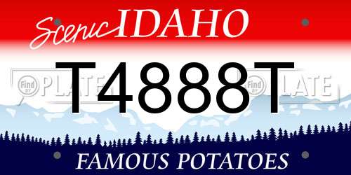 T4888T Idaho License Plate