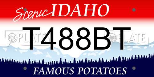 T488BT Idaho License Plate