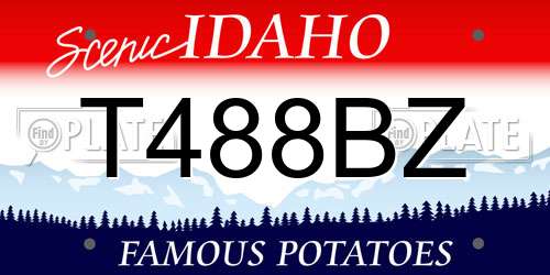T488BZ Idaho License Plate