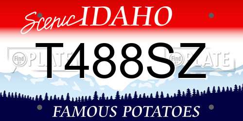 T488SZ Idaho License Plate