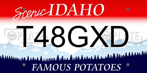 T48GXD Idaho License Plate