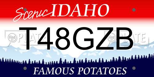 T48GZB Idaho License Plate