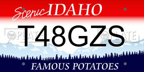 T48GZS Idaho License Plate